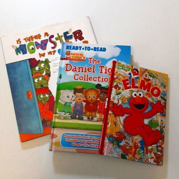 Toddler Hardbound Books Set of 3 Daniel Tiger Elmo Monsters‎ in Closet… - Picture 8 of 8